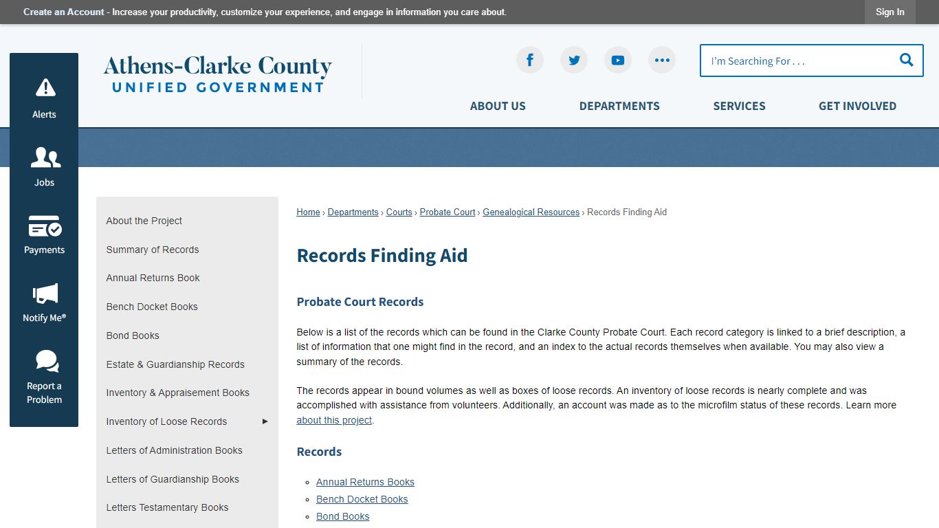 Records Finding Aid | Athens-Clarke County, GA - Official Website - ACCGov