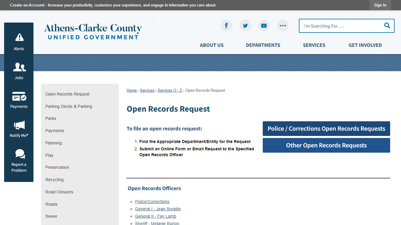 Open Records Request | Athens-Clarke County, GA - Official Website - ACCGov